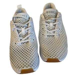 NOBULL Mesh Runners Womens 8.5 White Running Shoes Cushioned Performance Comfort